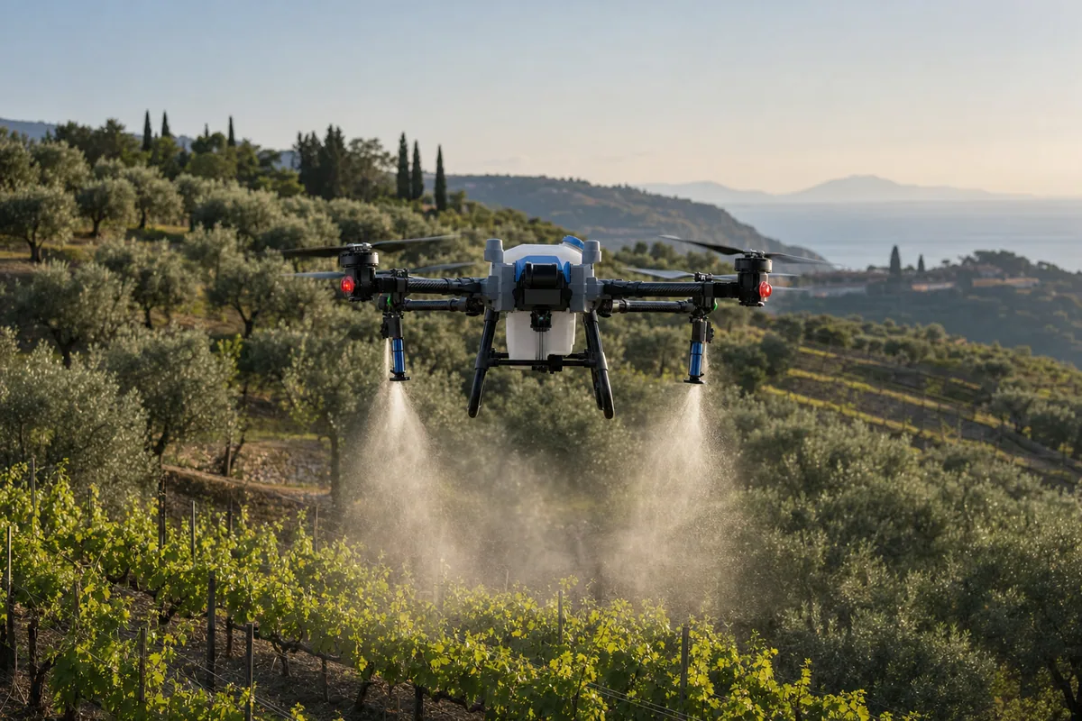 EAVision J110: Viñedos y olivares en ladera