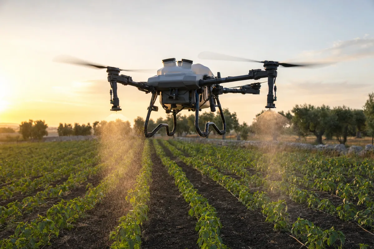 AerialClick Agri50 — spraying and spreading drone: Spraying in open fields