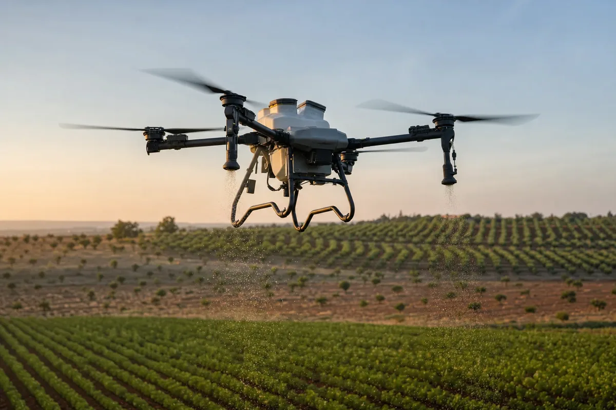 AerialClick Agri50 — spraying and spreading drone: Spreading on agricultural land