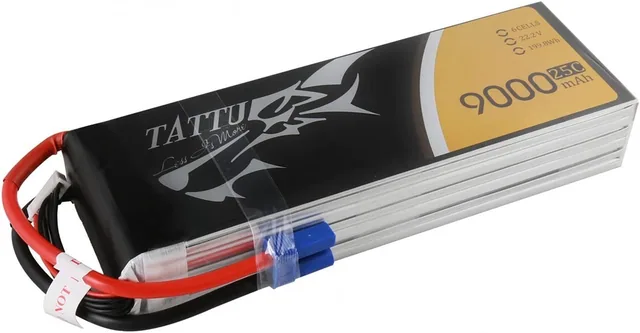 TATTU Lipo Battery - 9000mAh 22.2V 25C 6S1P